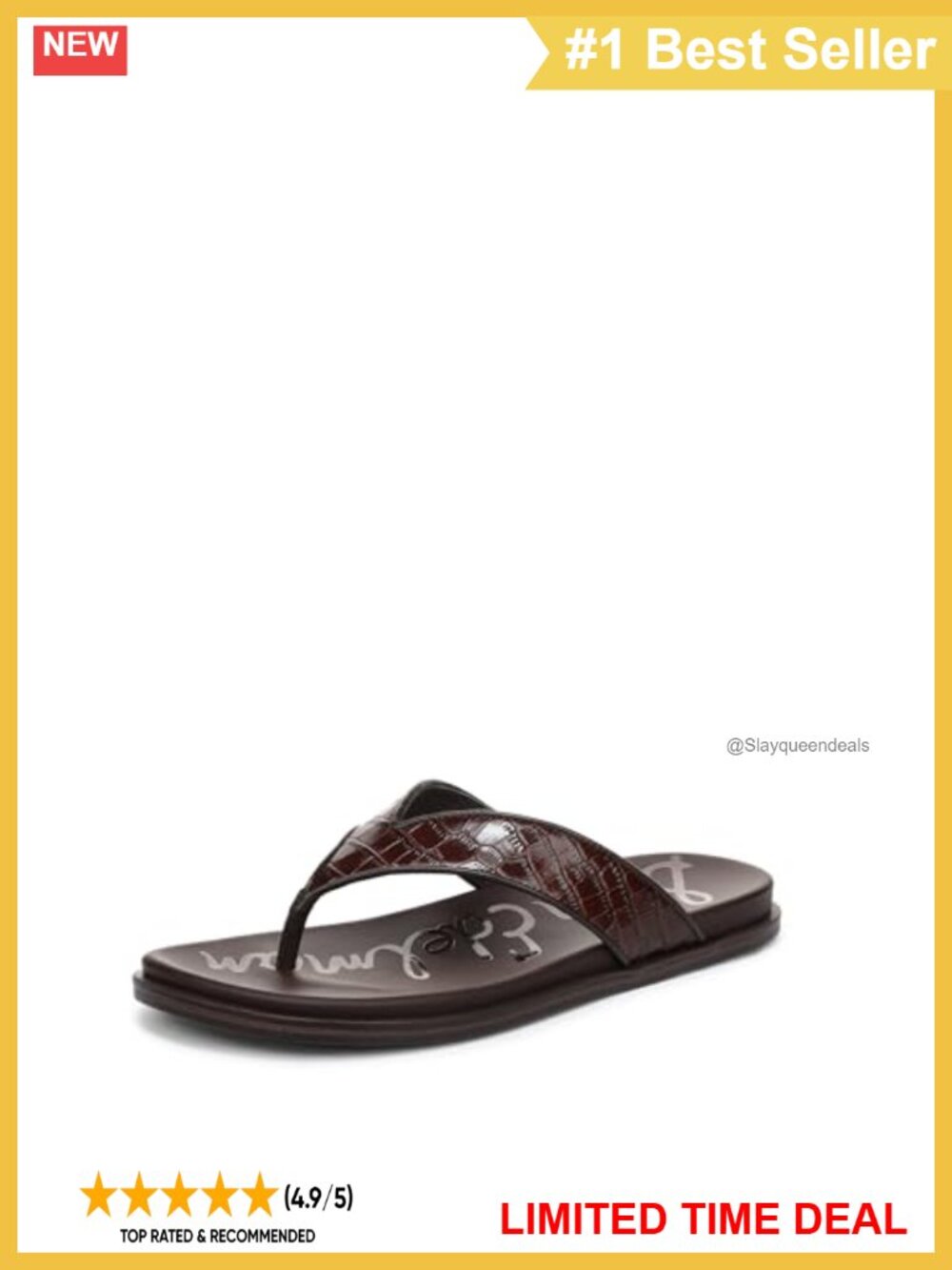 Sam Edelman Lila Leather Thong Flip Flop Slide Sandal Casual Slip On Flat